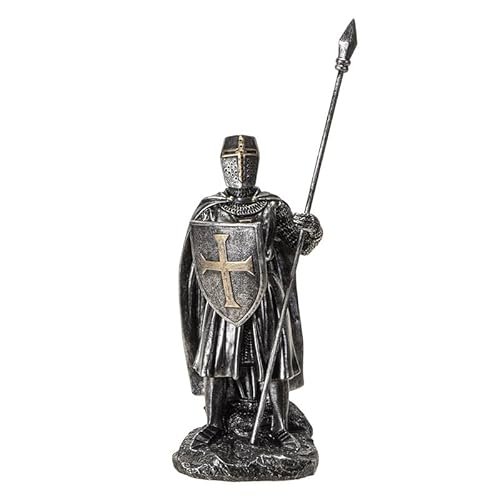 Gray Knight Figurine: Medieval Collectible Home Decor Accent