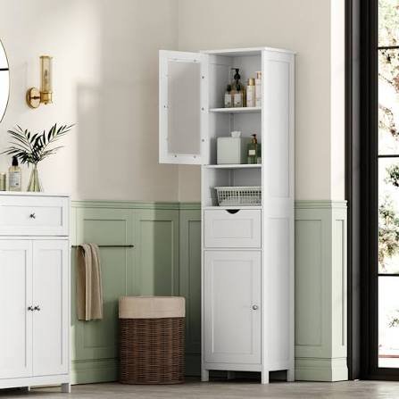 Red Barrel Studio Oakwood Freestanding Linen Tower